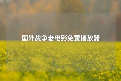 国外战争老电影免费播放器